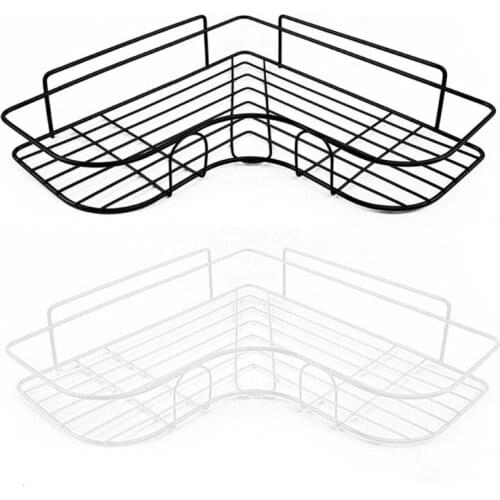 Self Adhesive Bathroom Shower Shelf Metal Wall Mounted Storage Organizer Rack