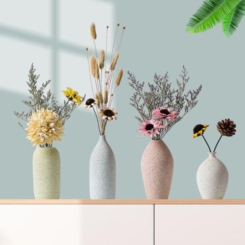 Home Decoration Ceramic Frosted Small Vase Decoration Creative Model Room Living Room Dining Table Flower
