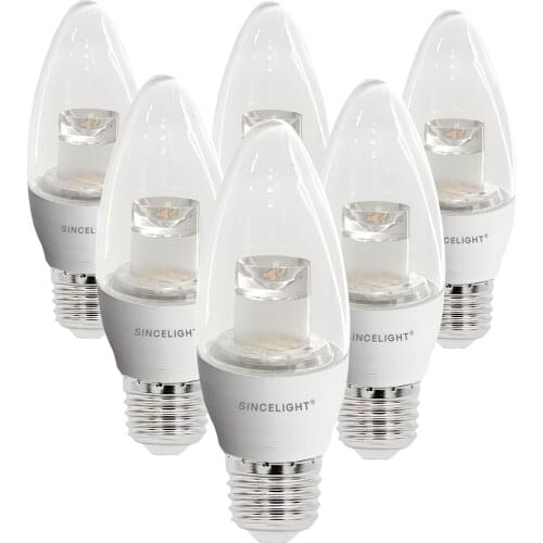 Pack of 6, E27 LED Candle Light Bulb with 4W,1800-2700K(Dimmable/Night-light/Retro bulb/for home,Kicthen,Restaurants,Bars)