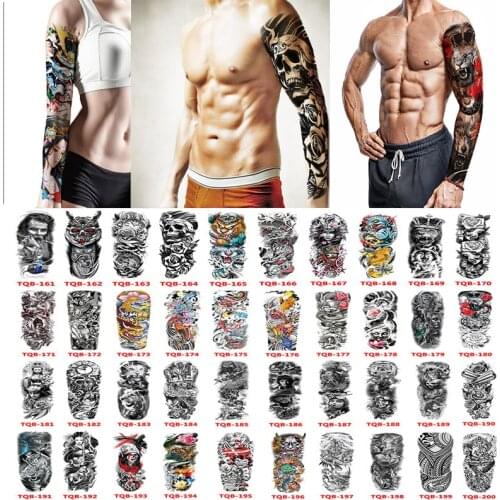 Waterproof Temporary Tattoo Sticker Totem Geometric Full Arm Large Size Sleeve Tattoo Fake tattoo flash tattoos for men women
