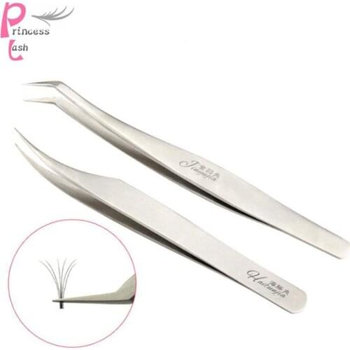 High quality Stainless Steel anti-static Tweezer individual eyelashes Tweezers eyelash extension makeup tools