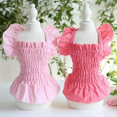 Waist Skirt Pet Clothing Dogs Dress Sweet Dog Clothes Small Costume Cotton French Bulldog Print Cute Summer Girl Collar Perro