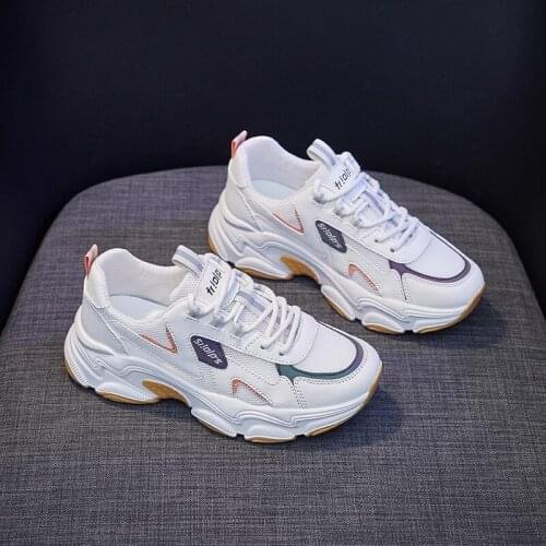 Womens Sports Shoes Autumn 2021 New Chunky Mixed Colors Sneakers Vulcanize New Female Designer Running Casual Shoe Woman