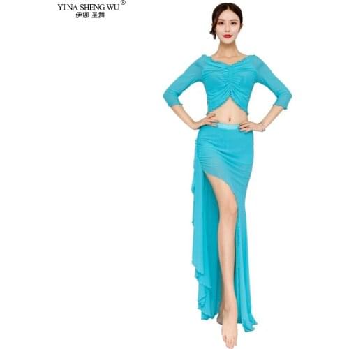 Women New Belly Dance Set New Oriental Dance Belly Dance Competition Costume Top+Skirt Bellydance Costume 4 Colors Free Delivery