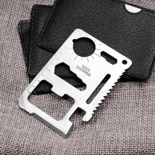11 in 1 Outdoor Multifunction Credit Card Survival Camping Hunting Cutter Utility Hand Tools Pocket Multitool Card