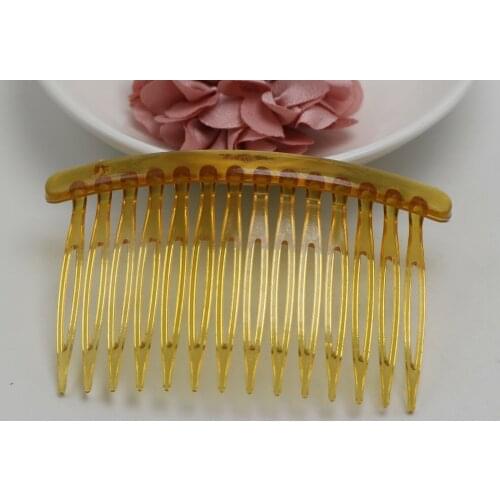 12 Coffee Plastic Hair Clips Side Combs Pin Barrettes 80X50mm for Ladies Craft
