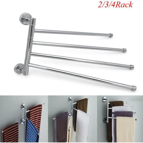 2/3/4 racks Stainless Steel Towel Bar Rotating Towel Rack Holders Rotatable Bathroom Kitchen Towel Storage Racks
