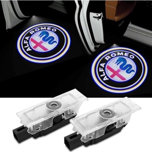 2PCS LED Car Door Welcome Light Laser Logo Projector For Alfa Romeo 159 147 156 166 Giulietta Giulia Auto Decoration Accessories