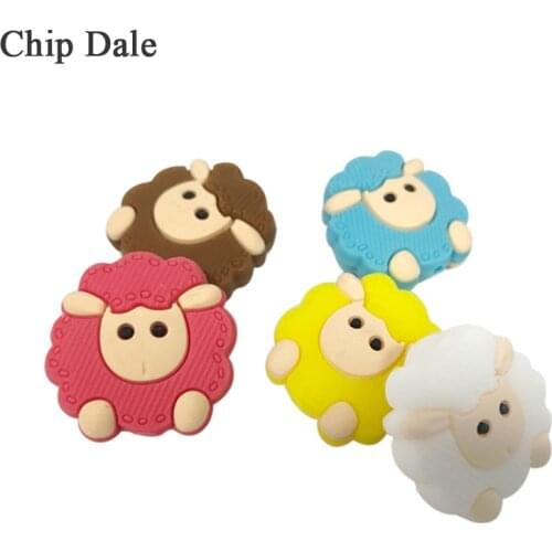 20pc Silicone Beads Cartoon Animals Baby Teether Bead Sheep Shaped Teething Necklace Food Grade Silicone Teether DIY Accessories