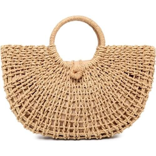 2018 Fashion Summer Beach Bag Hand Woven Straw Bags Fashion Women Casual Tote Large Capacity Shopping Bags Women Handbags New