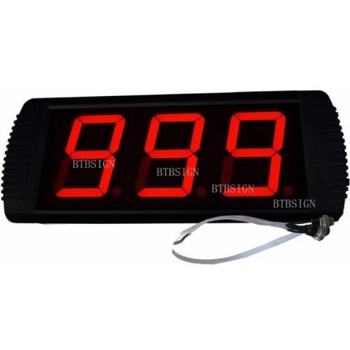 4'' 3Digits Red Indoor Large Tally Counter Clicker With 3 Manual Wired Buttons For Golf Lap Score Count