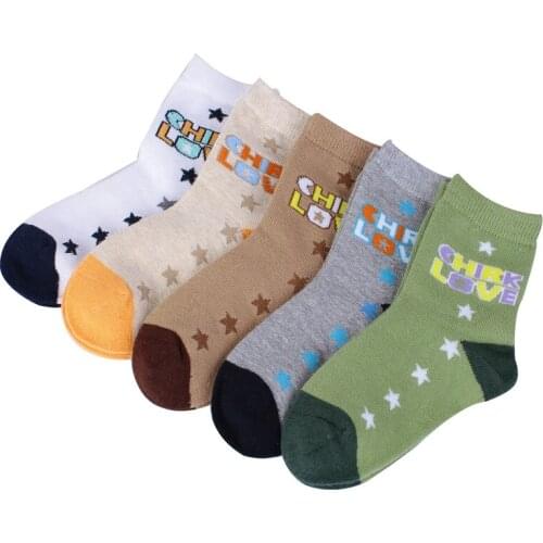 5 pairs / lot children socks cotton cartoon kids socks 2 - 11 years boys socks 2016 autumn & winter kids cute socks