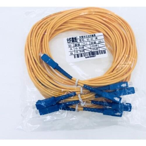 5PCS Free Shipping FTTH SM SX 3m UPC 2.0mm or 3.0mm FTTH fiber cable Standard Fiber Patch Cable SC-SC Fiber optic Patch Cord