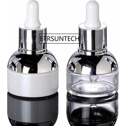 50pcs 30ml Glass Cosmetic Essential Oil Bottle, DIY Empty Glass Liquid Dropper Package, Cosmetic Containers F3382