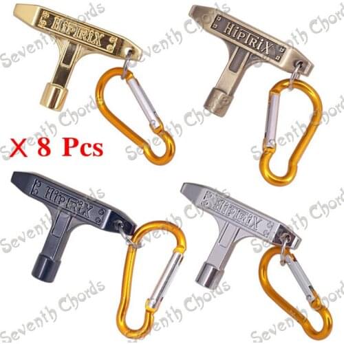 8 Pcs 4 Colors Jazz Drum Skin Tuning Key Tool Key Wrench With Carabiner