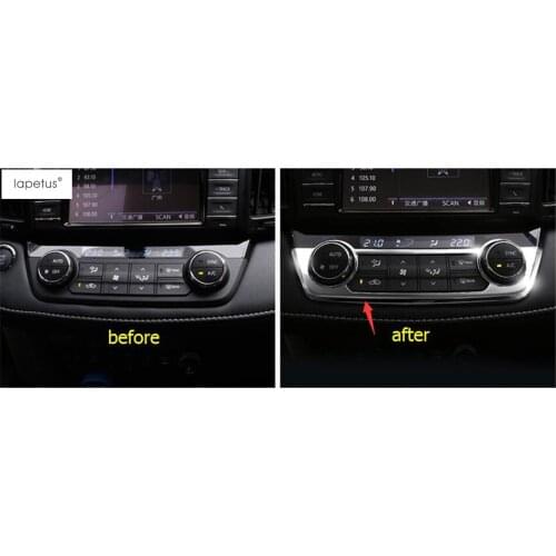 Lapetus Accessories Fit For Toyota Rav4 Rav 4 2014 - 2018 Central Air Conditioning AC Panel Protector Molding Cover Kit Trim
