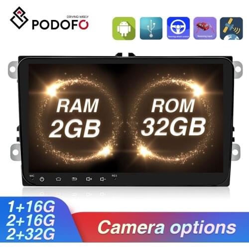 Podofo Android 32GB 2 din Car Radio 9'' GPS Autoradio Stereo Car Multimedia Player For Volkswagen/Skoda/Passat/Golf/Polo/Seat