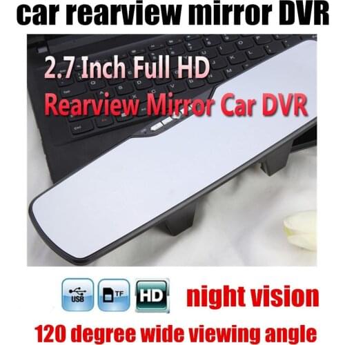 Car Rearview Mirror DVR 2.7 Inch LCD G-Sensor Record Night Vision 120 degree wide viewing angle auto camcorder high quality