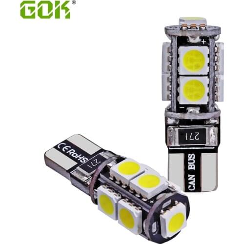 Free Shipping 10pcs/lot Canbus Car LED SMD Light Canbus w5w T10 9led W5W canbus 194 t10 9SMD led 5050 bulb car-styling 2din