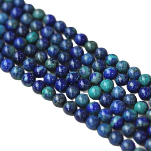 High quality Natural Stone Chrysocolla Lapis lazuli Round Loose Beads 4/6/8/10/12mm Jewelry Making Bracelet Diy beads