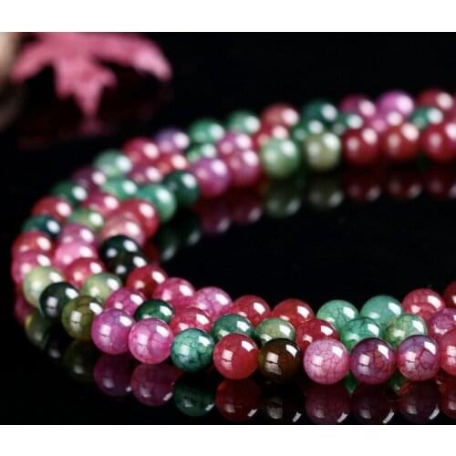 Wholesale 4/6/8/10/12 mm Natural Colorful Stripes Agates Stone Beads For Jewelry Making DIY Bracelet Necklace