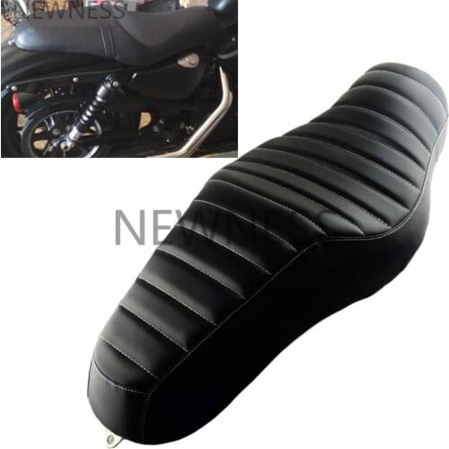 Motorcycle Black Driver+Passenger Two Up Sofa Seat Tour Seat Bench Rear Cushion for Harley Sportster 883 48 Iron XL1200