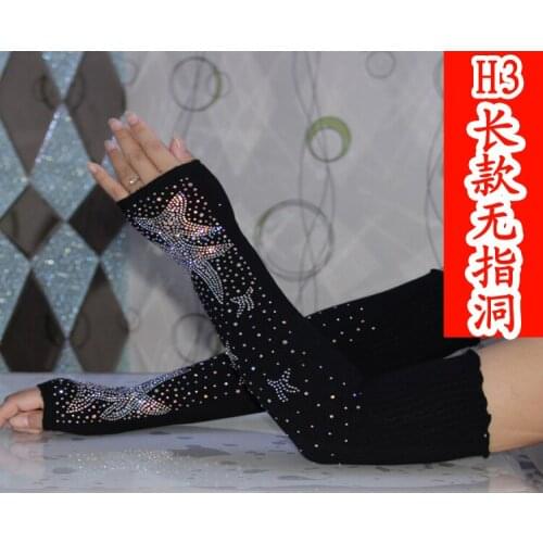 Black punk sweater Sexy Disco dance costume party fingerless long gloves retail