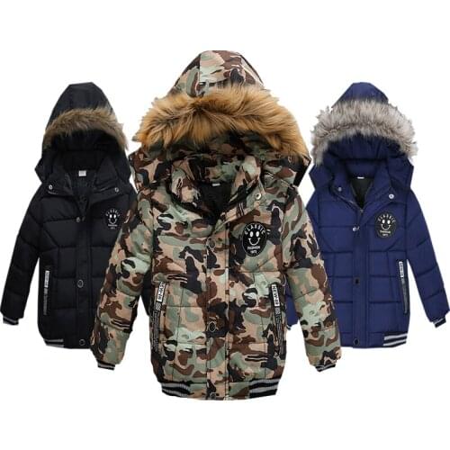 Boys Warm Hooded Coat Kids Winter Down Jacket Kids Thick Outerwear Children Baby Boy Fashion Jackets for 1 2 3 6 8 8yrs
