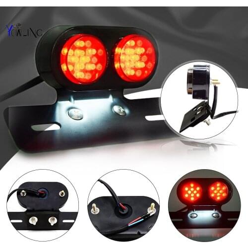 For Bobber Cafe Racer ATV Motorcycle Turn Signal Brake Led Light License Plate Hoder Tail Lights LED Brake Tail Lamps