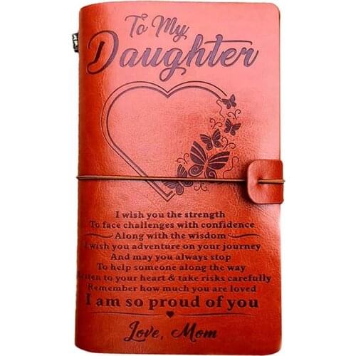To My Daughter Leather Journal From 7.88X4.7Inch Embossed Vintage Refillable Writing Journal for Christmas,Birthdays