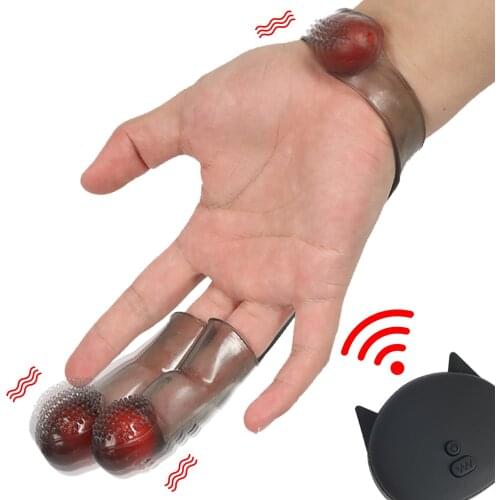 Double Vibrating Finger Sleeve Flirting GSpot Nipple Massage Clit Stimulate Female Masturbator Lesbian Orgasm Sex Toys For Women