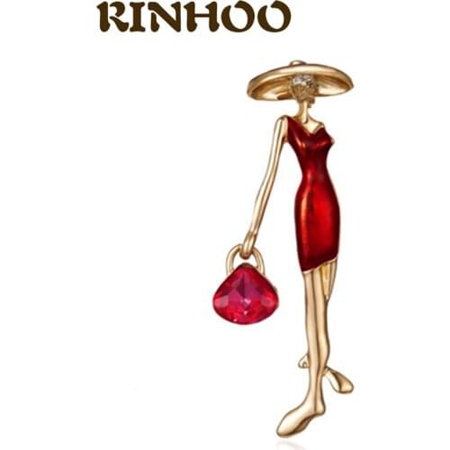 Elegant Charm Ballet Dancing Brooches for Women Girl Enamel Pins Shiny Crystal Dress Clothing Lapel Pin Jewelry Accessories Gift