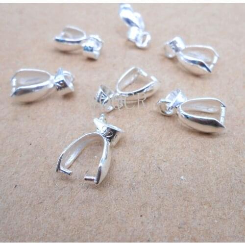Brand New 50PCS 925 Sterling Silver Jewelry DIY Lot Size S 5*13MM Accessories 925 Thai Silver Hook For Necklace Components Top