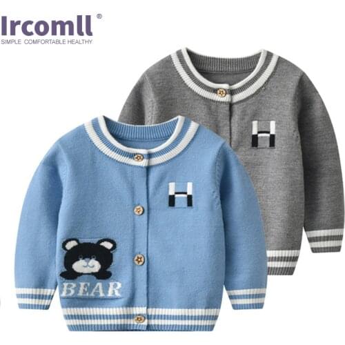 Ircomll Baby Boy Autumn Cotton Sweater Baby Top Children Clothing O-Neck Knitted Cardigan Sweater Kid Spring Clothes 0-3T