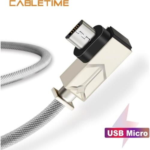 Cabletime Micro USB Cable Right Angle for Samsung Xiaomi Android USB Cable 2A Fast Charge Cord Micro usb Charger N153