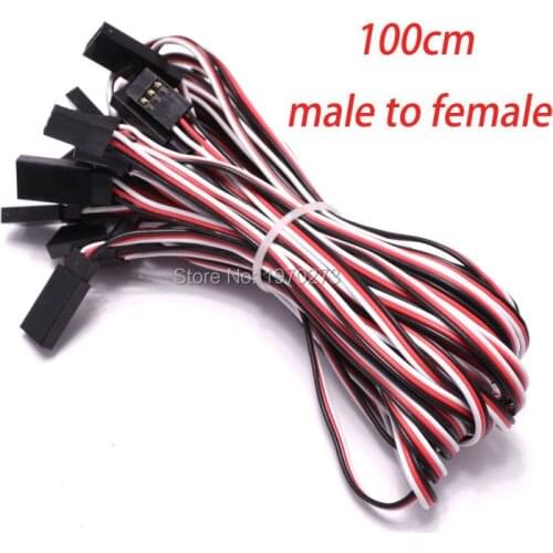 5pcs 10pcs 100cm Servo Extension Cord Cable Lead Wire male to female for JR