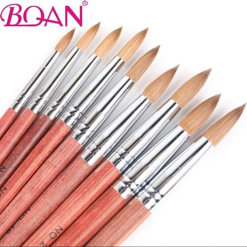 BQAN 1Pc Kolinsky Brush Acrylic Nail Brushes with Kolinsky Sable Hair Nail Art Painting Pen Drawing Brush Manicure Nail Art Tool