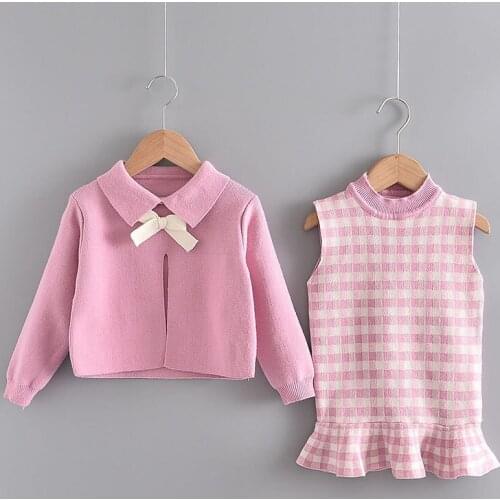 Designed 2Pcs Girls Classic Clothing Set Cotton Long Sleeves Kids Princess Top + Skirt Birthday School Uniform Clothes 1-6 Ys
