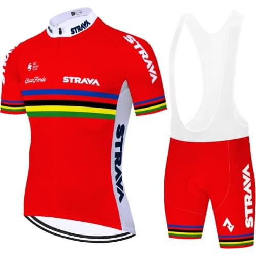 Rainbow Strava maillot ciclismo hombre verano 2021​ 20D gel pad quick dry mens cycling outfit ​Summer bike jersey set
