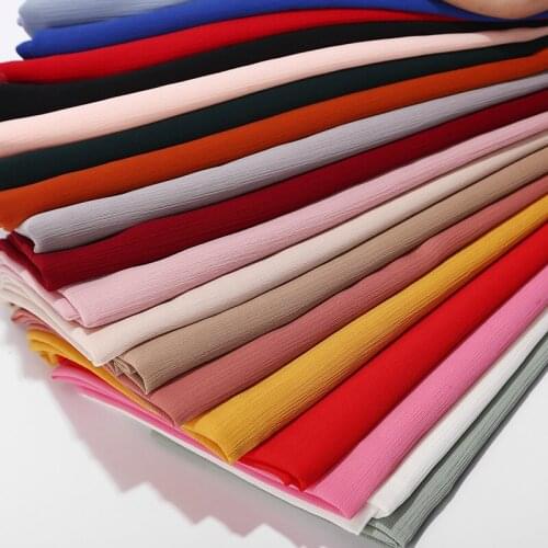 Malaysia Fashion new natural wrinkle single color Chiffon headscarf new material breathable pleated womens bag head scarf75*180