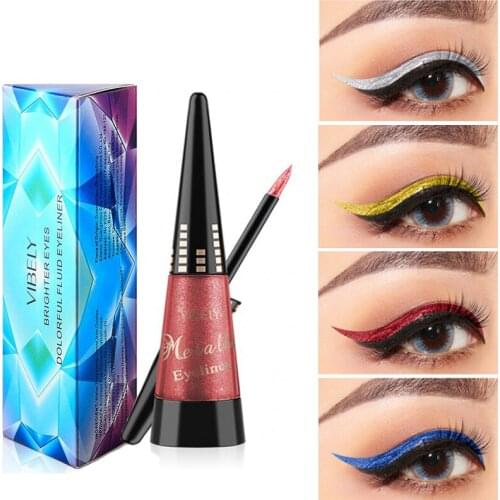 Pearl Liquid Eyeliner6 Colors Shiny Eyes Flash Waterproof Long-lasting Not Blooming Metal Color Eyeliner Pen Cosmetic 1 PC