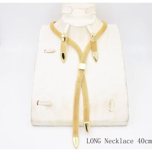 NEW High Quality Ltaly 750 Gold color Jewelry Set For Women african beads fashion necklace set earring jewelry