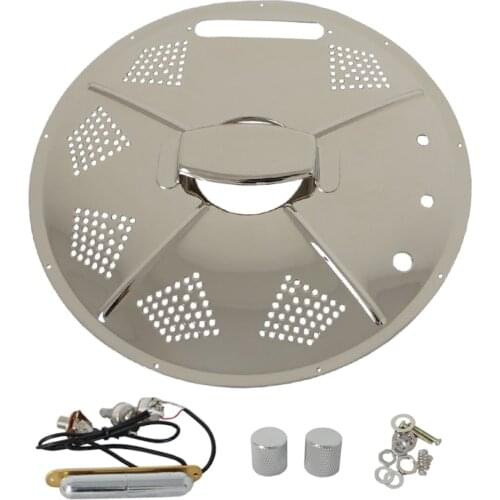 Single cone resonator guitar coverplate , with pickups