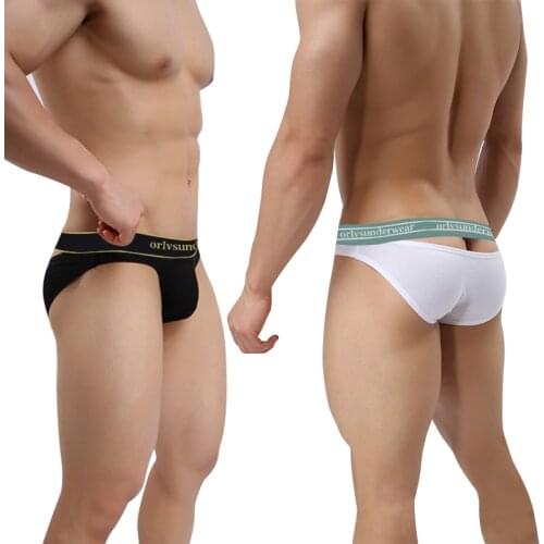 ORLVS Brand New Man Underwear Sexy Men Briefs Back Hollow Out Mens Panties Gay Cotton Close Fit Breathable Slip Homme OR6106