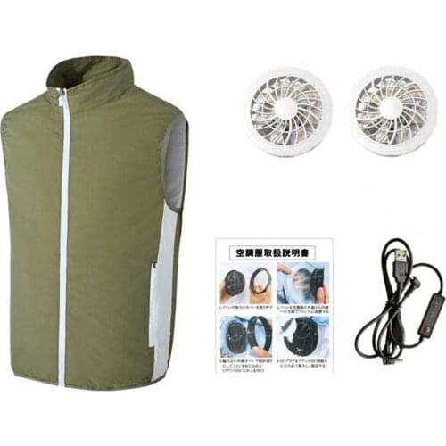 Casual Men Tanks Top USB Fan Cooling Vest 3 Speeds Quick Drying USB Cooling Air Conditioning Vest Coat Summer Men Clothing