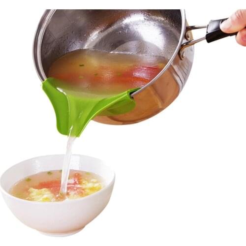 Silicone Soup Liquid Funnel Spill Proof Water Deflector Cooking Kitchenware Anti-Spill Soup Pour Tool Kitchen Gadgets
