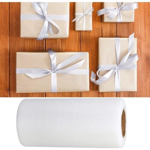 Thin Mesh Tulle Fabric Gift Wrapping Wedding Party Ornament Decoration Solid Color Tulle Roll