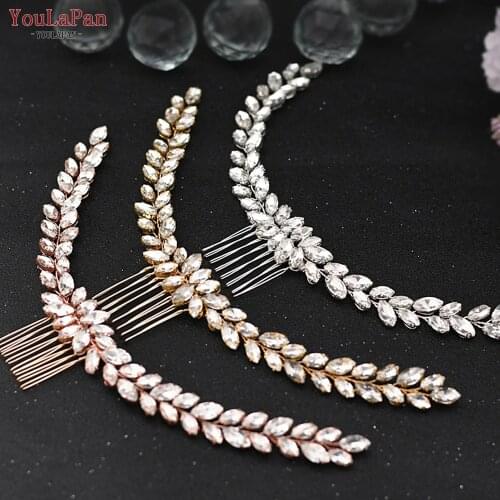 YouLaPan HP339 Beautiful Bride Headdress Comb Wedding Hair Accessories Hair Clip Hair Pins for Women Rhinestone Hair Jewelry