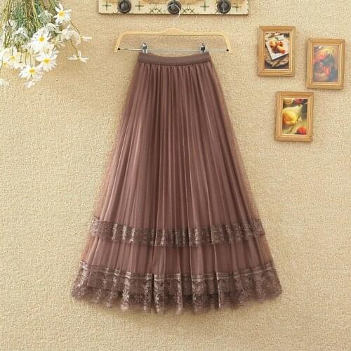 New Pleated Skirt Female Autumn Winter Fashion Mid-length High Waist Retro A-line Umbrella Womens Skirts B082
