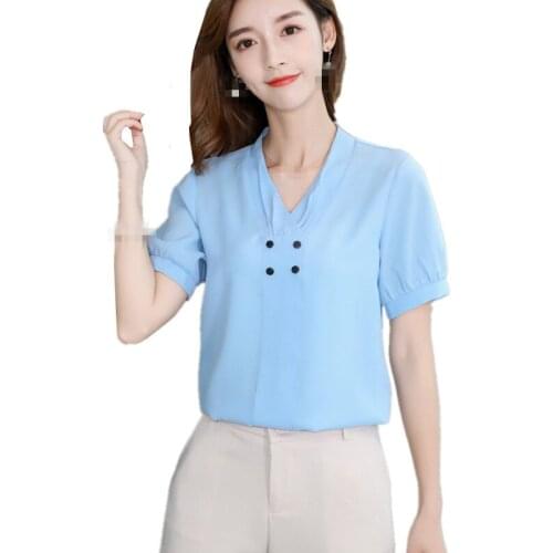 ZG1047 2020 spring and summer new slim women fashion joker leisure chiffon blouse cheap wholesale